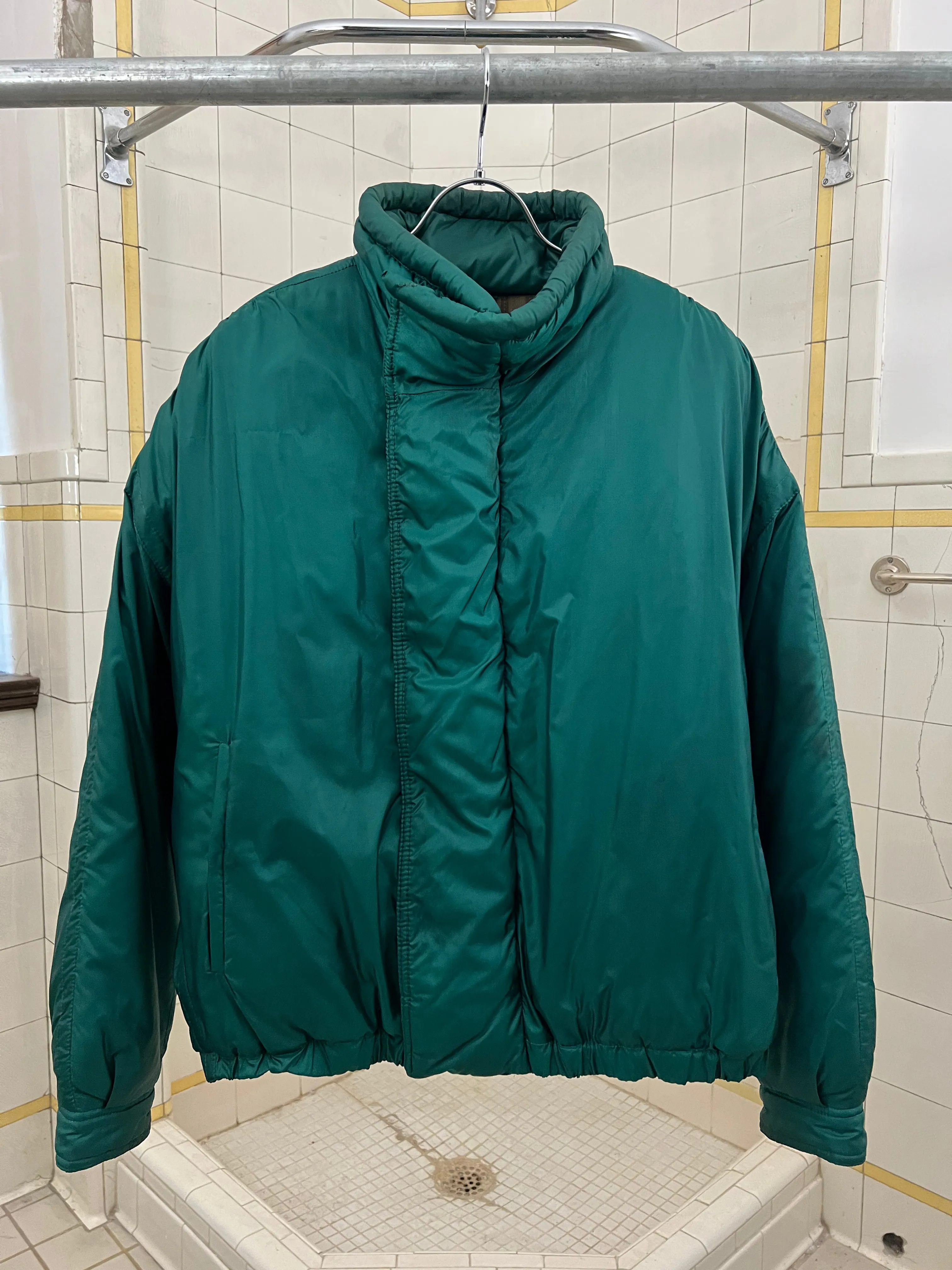 1980s Armani Green Nylon Puffer Jacket - Size L