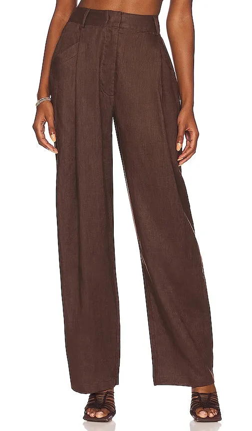 AEXAE Linen Trouser in Brown