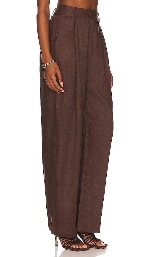 AEXAE Linen Trouser in Brown