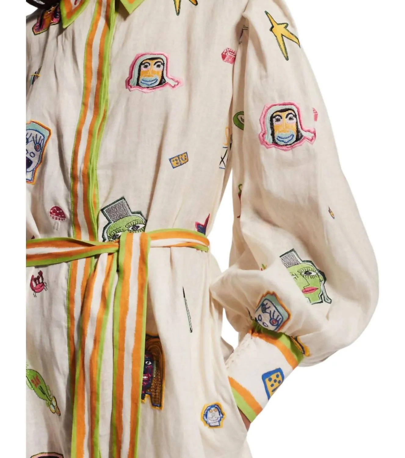 Alemais - CHECKERS EMBROIDERED SHIRTDRESS
