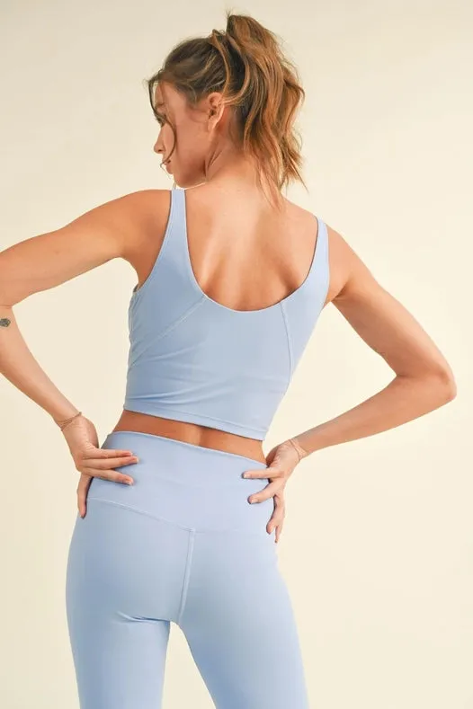 Aligned Performance Cropped Tank Top Blue