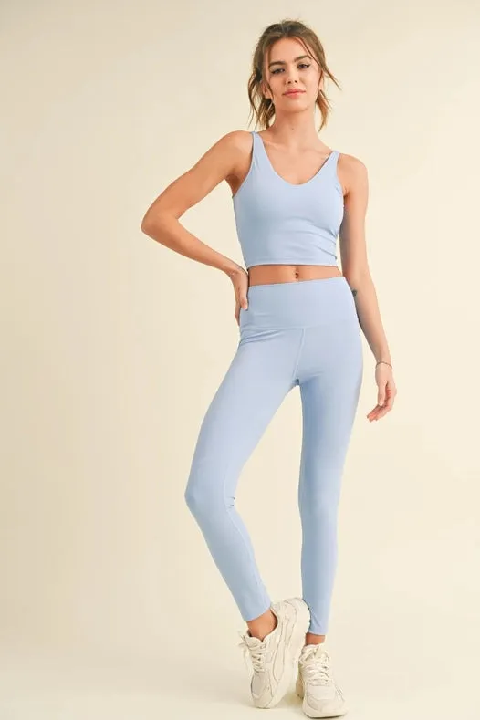 Aligned Performance Cropped Tank Top Blue