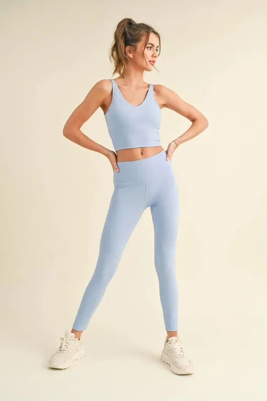 Aligned Performance Cropped Tank Top Blue