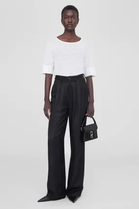 Anine Bing CARRIE PANT - BLACK LINEN BLEND