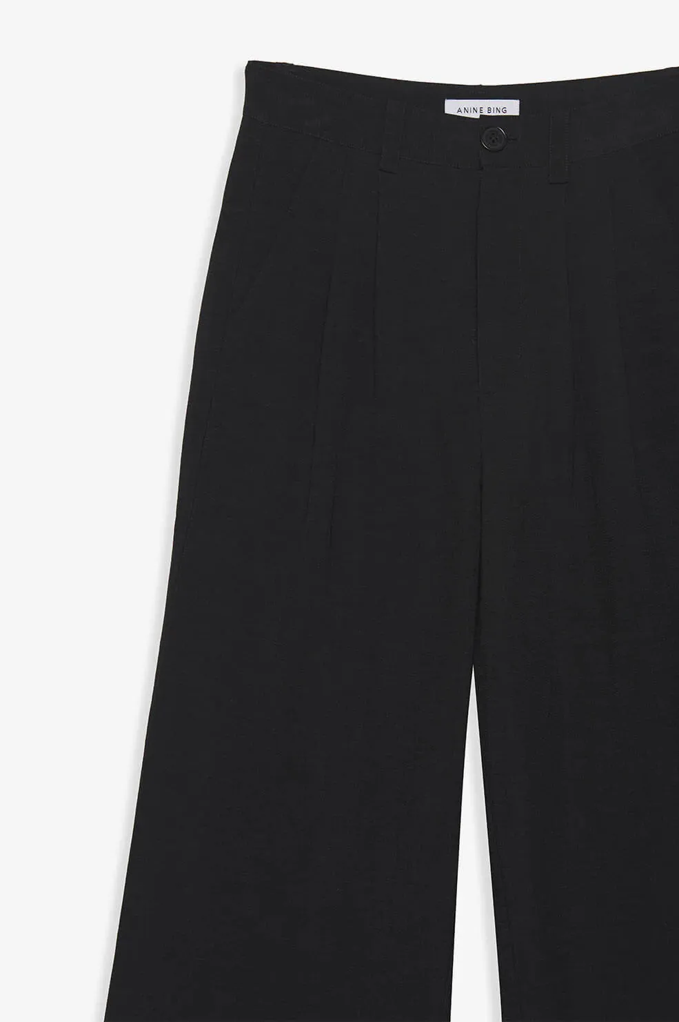 Anine Bing CARRIE PANT - BLACK LINEN BLEND