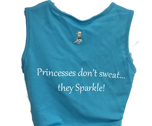 Blue Princess Sparkle Tiara Racerback Sport Tank