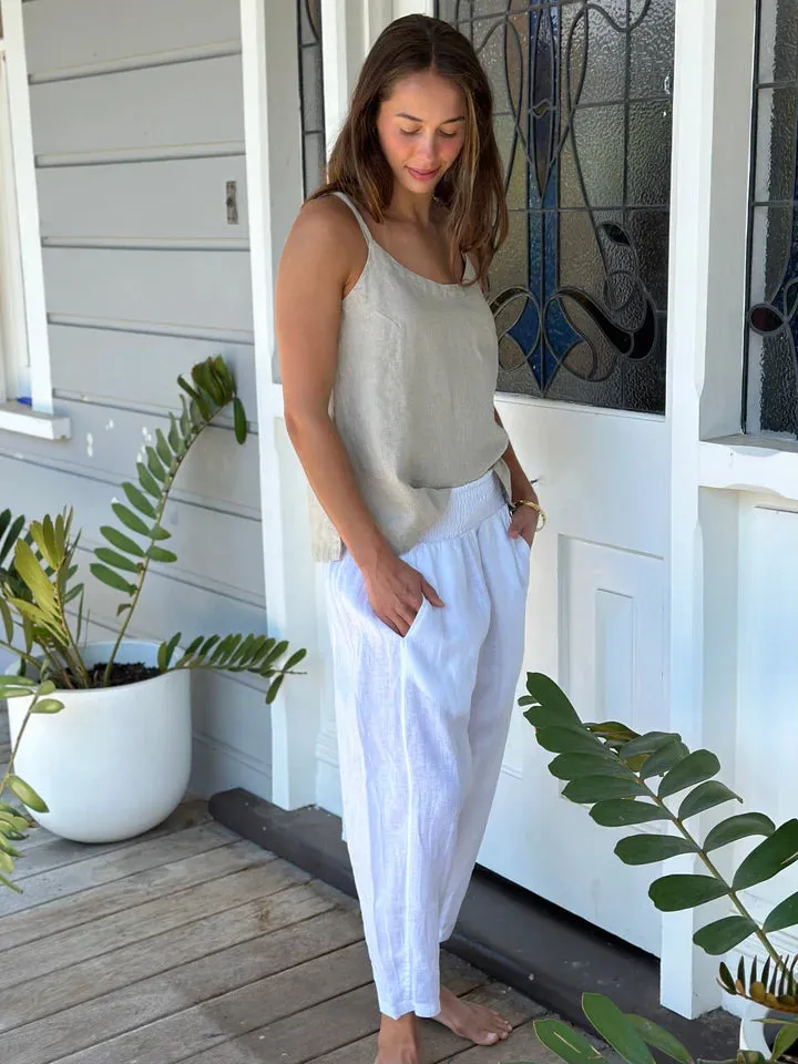 frankie pants-white linen