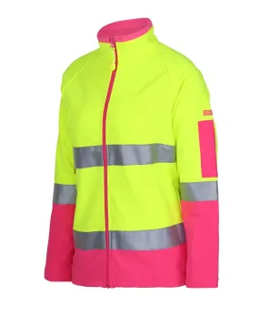 JBs Wear Ladies Hi Vis (D N) Softshell Jacket with 3M Tape (6D4J1)