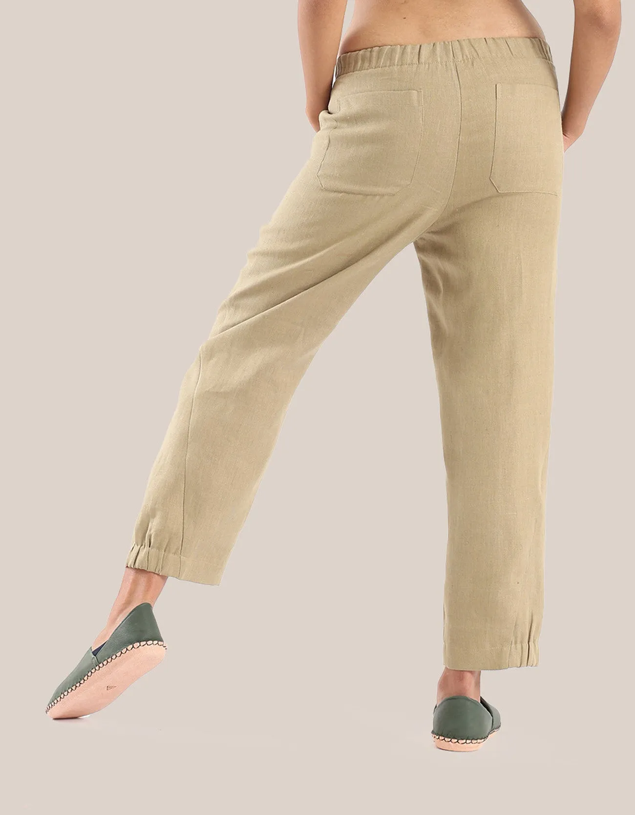 Linen Pants with elastic waistline