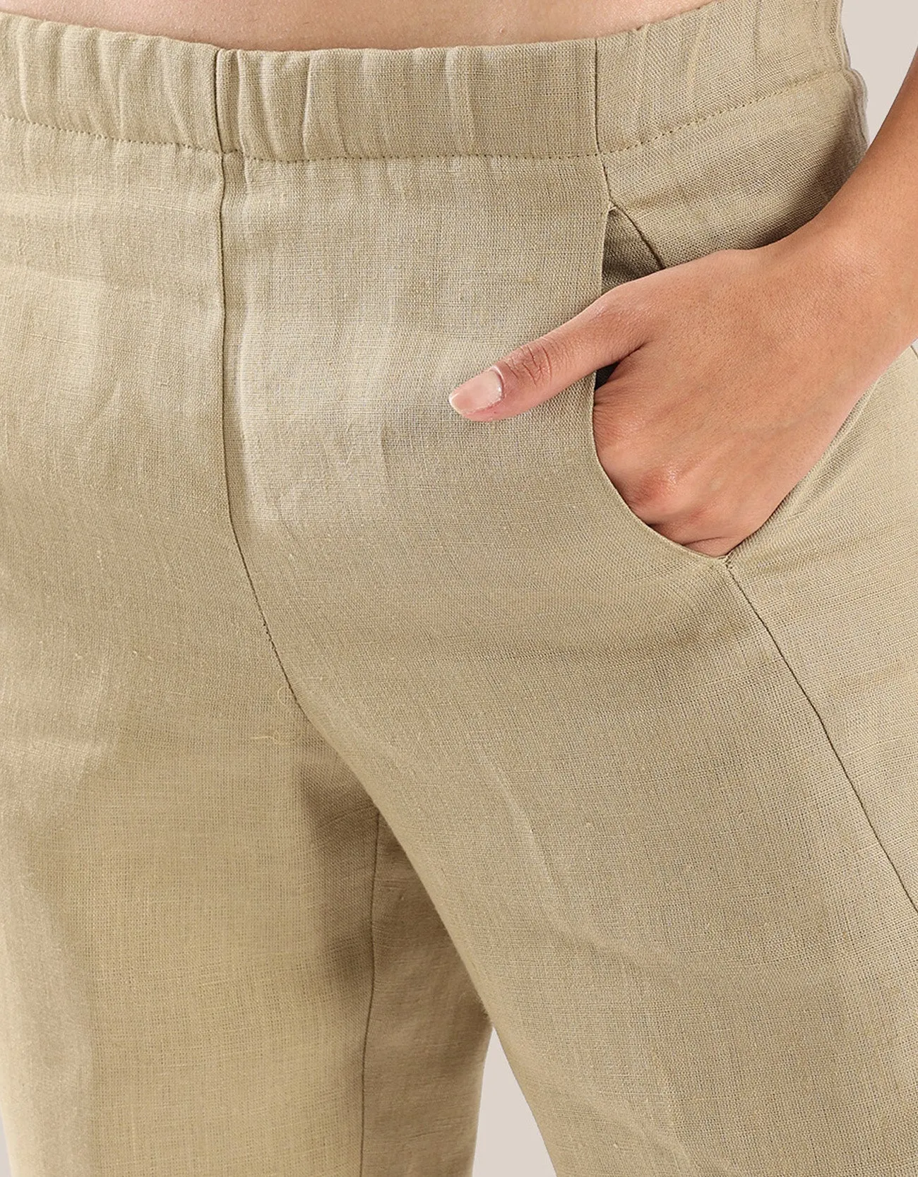 Linen Pants with elastic waistline