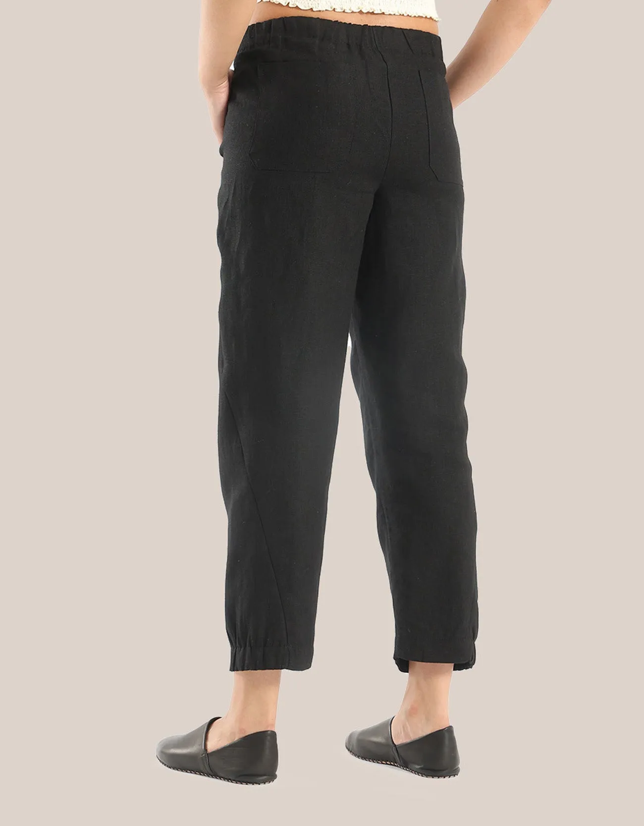 Linen Pants with elastic waistline
