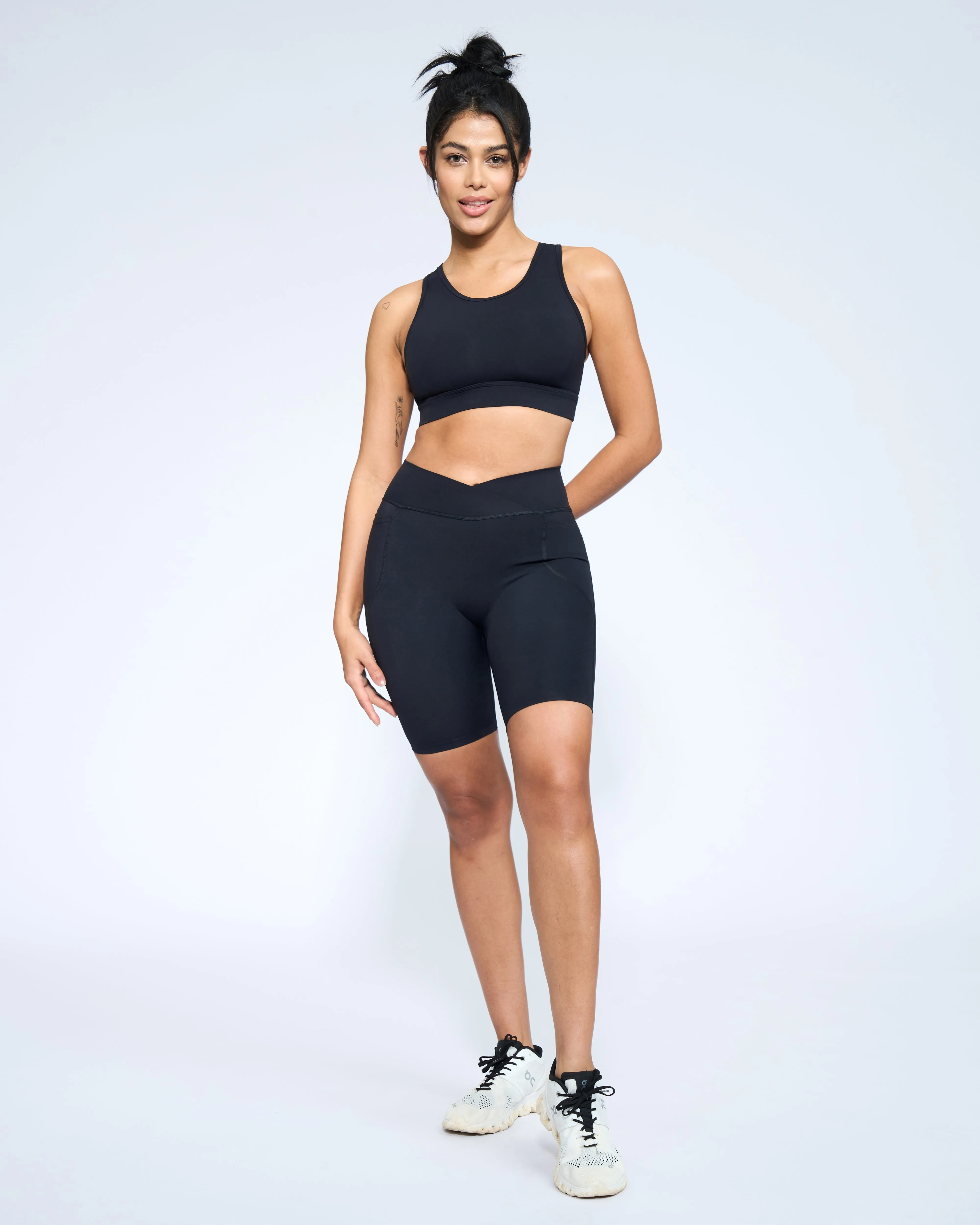 Padded Butt Lifting Sculpting Cross Waistband Short