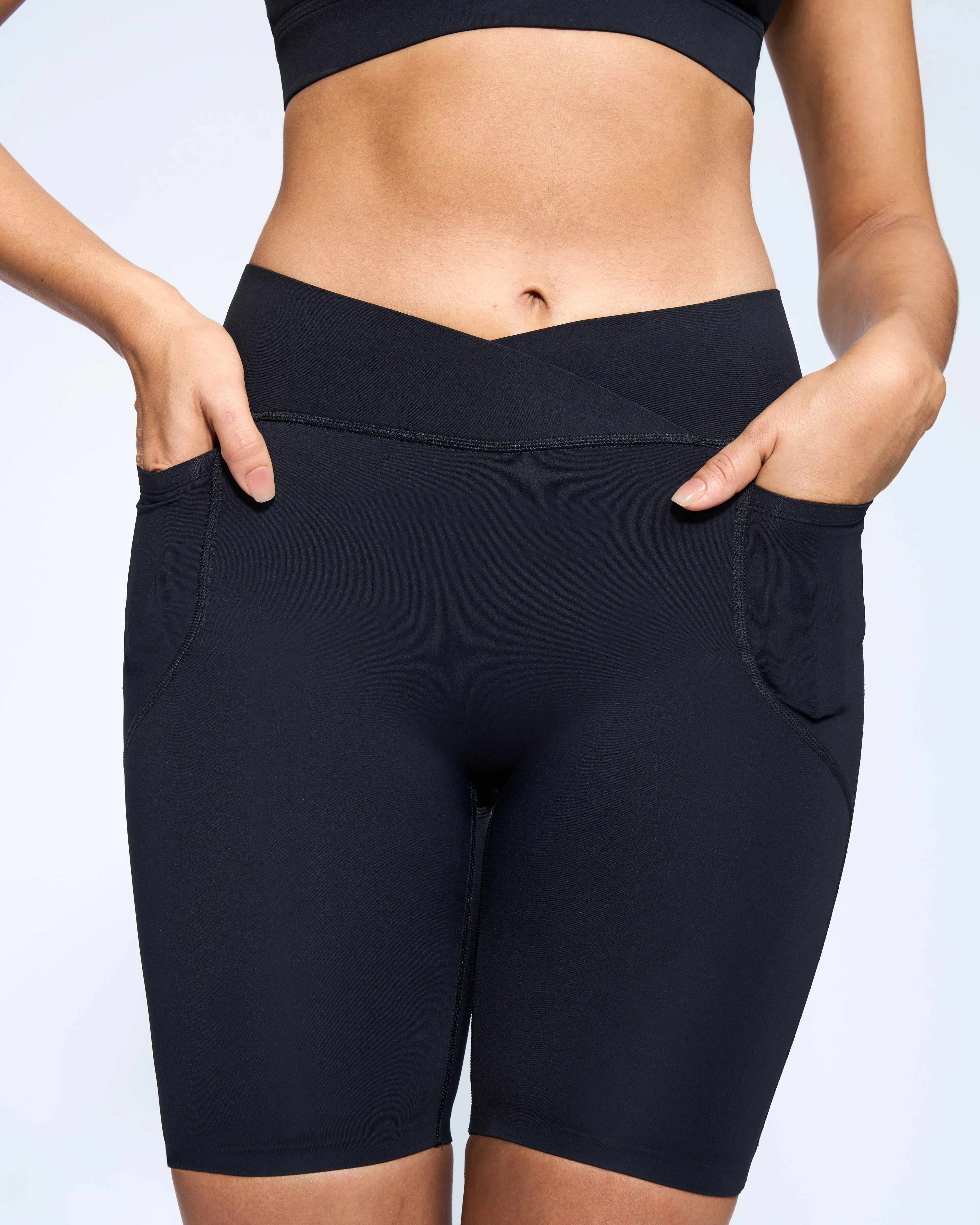 Padded Butt Lifting Sculpting Cross Waistband Short