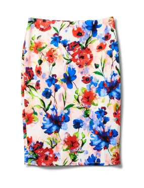 Printed Pull On Scuba Crepe Skirt