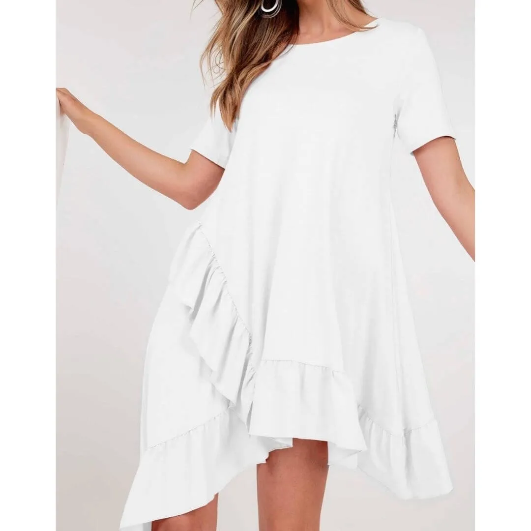 Relaxed Ruffle Dress (Two Colors)