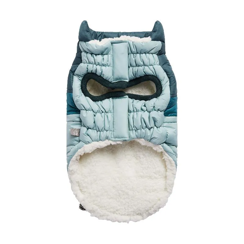 Retro Puffer Dog Coat - Light Blue