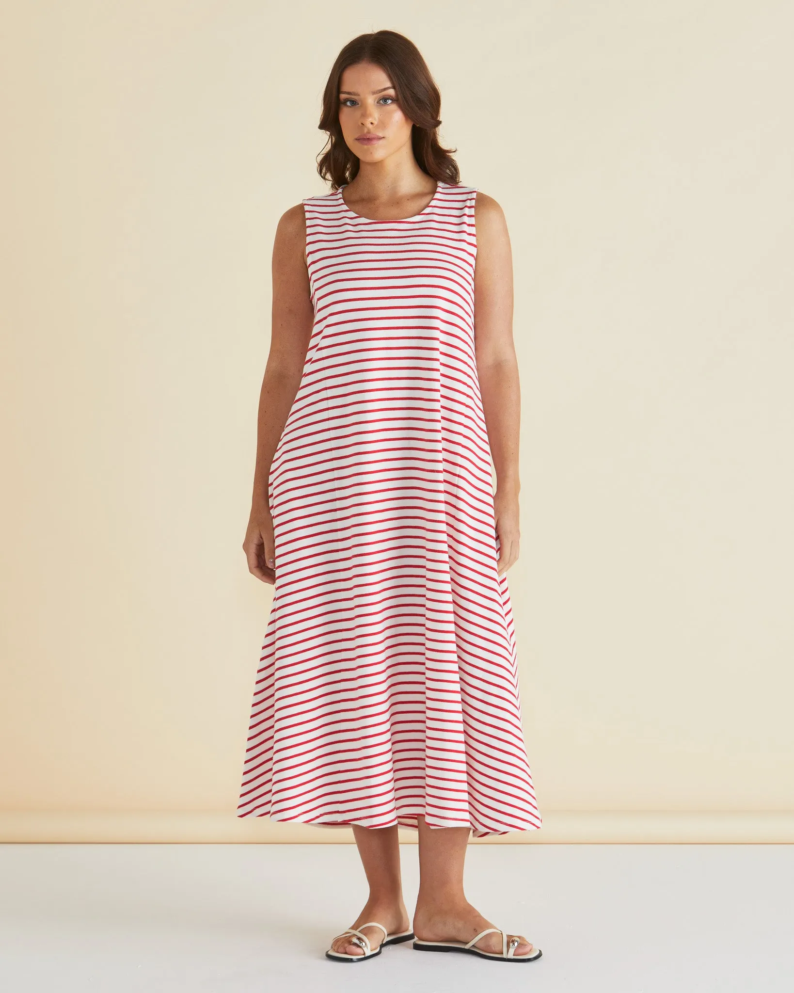 Sabrina Maxi Dress - Red Stripe