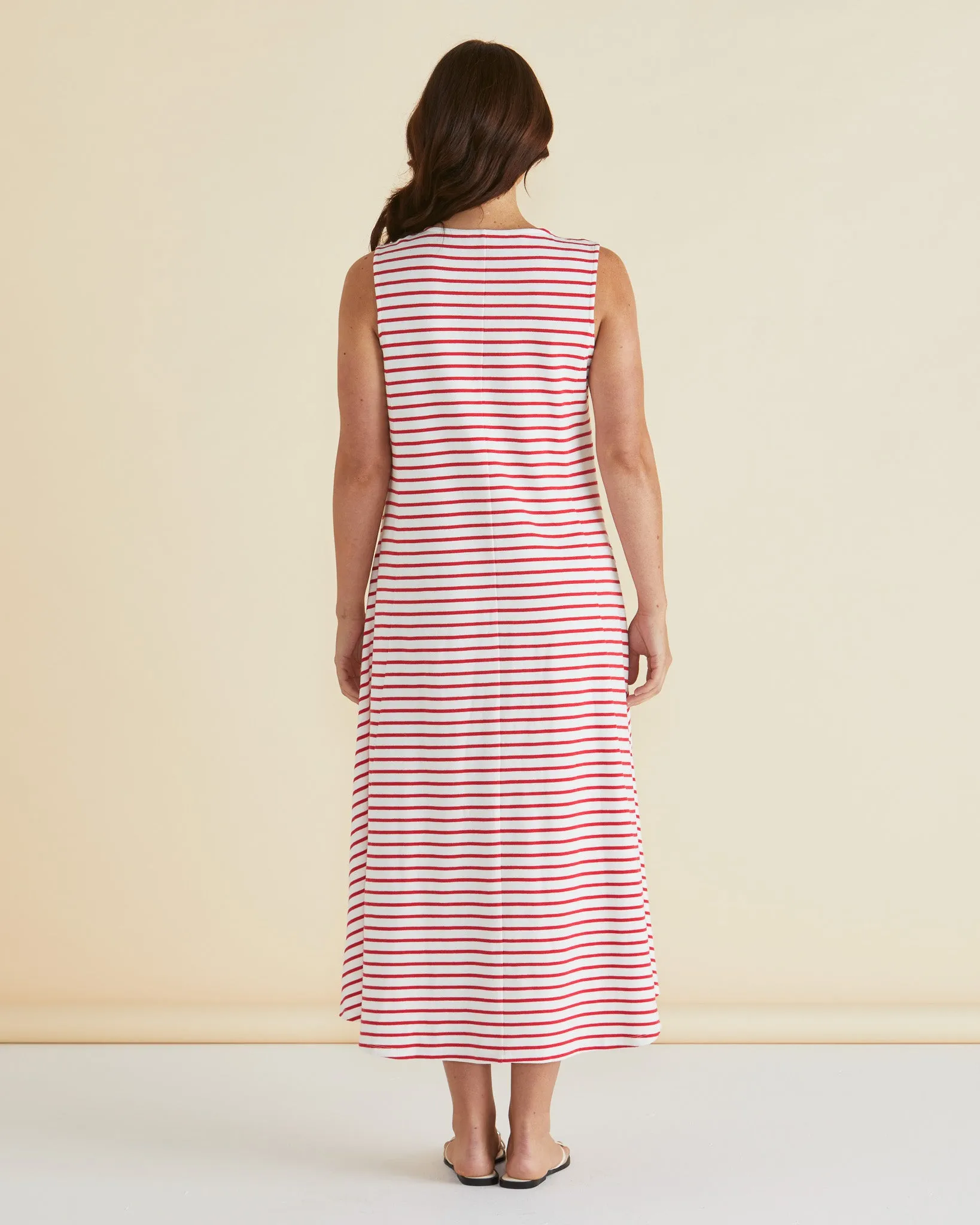 Sabrina Maxi Dress - Red Stripe