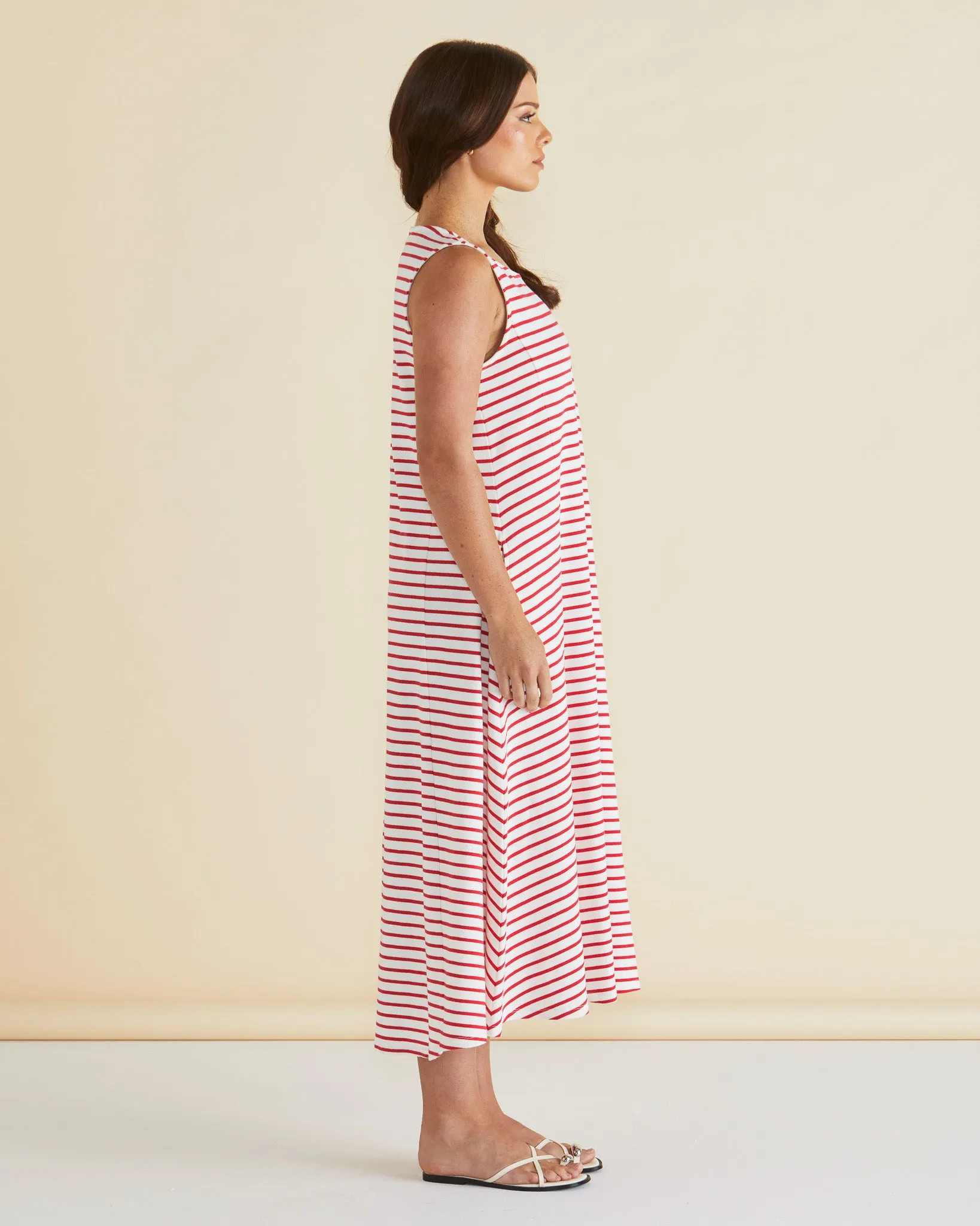 Sabrina Maxi Dress - Red Stripe