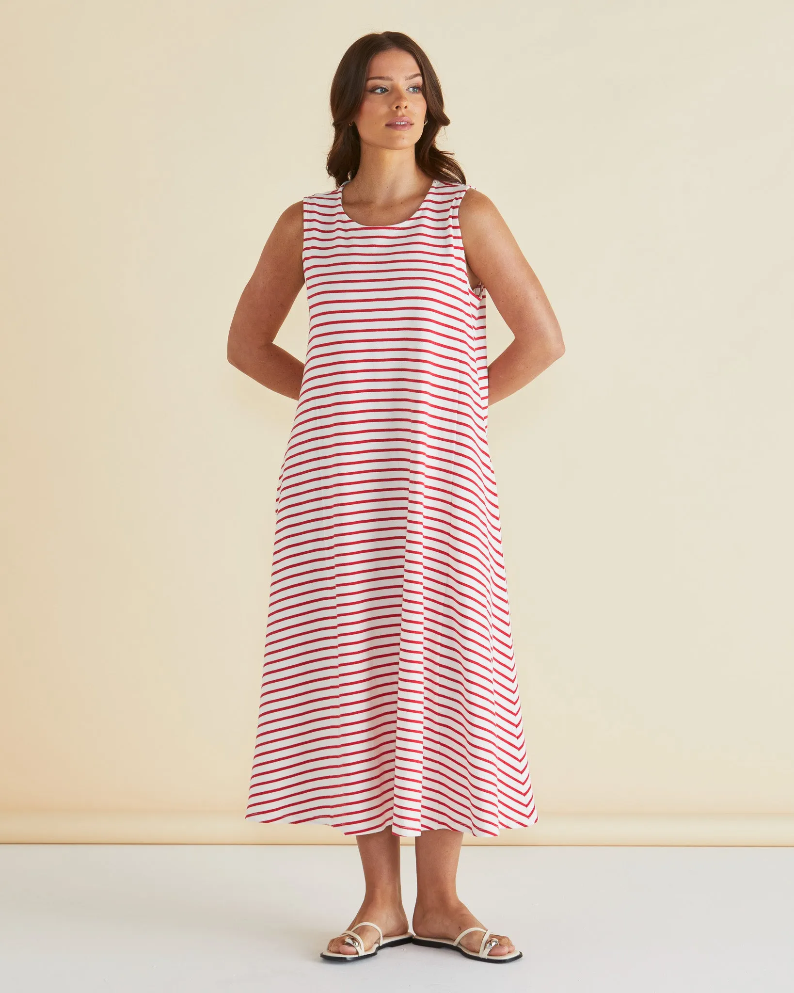 Sabrina Maxi Dress - Red Stripe