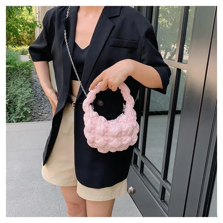 Small Mini Nylon Quilted Puffer Bag-Showtown