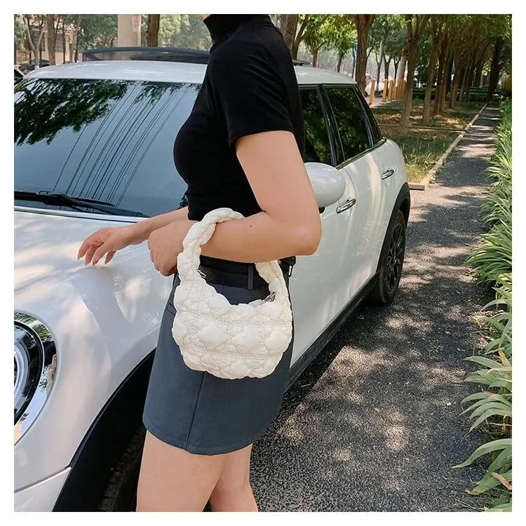 Small Mini Nylon Quilted Puffer Bag-Showtown