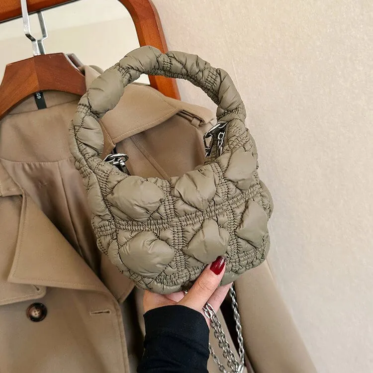 Small Mini Nylon Quilted Puffer Bag-Showtown