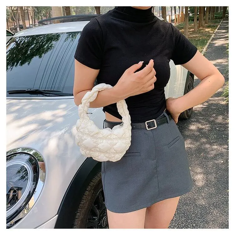 Small Mini Nylon Quilted Puffer Bag-Showtown