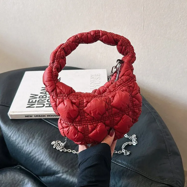 Small Mini Nylon Quilted Puffer Bag-Showtown