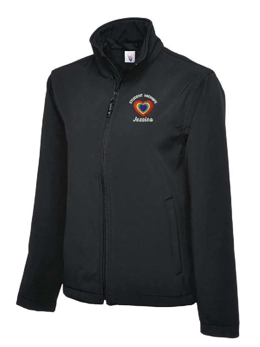 Student Midwife Heart Rainbow Softshell Jacket