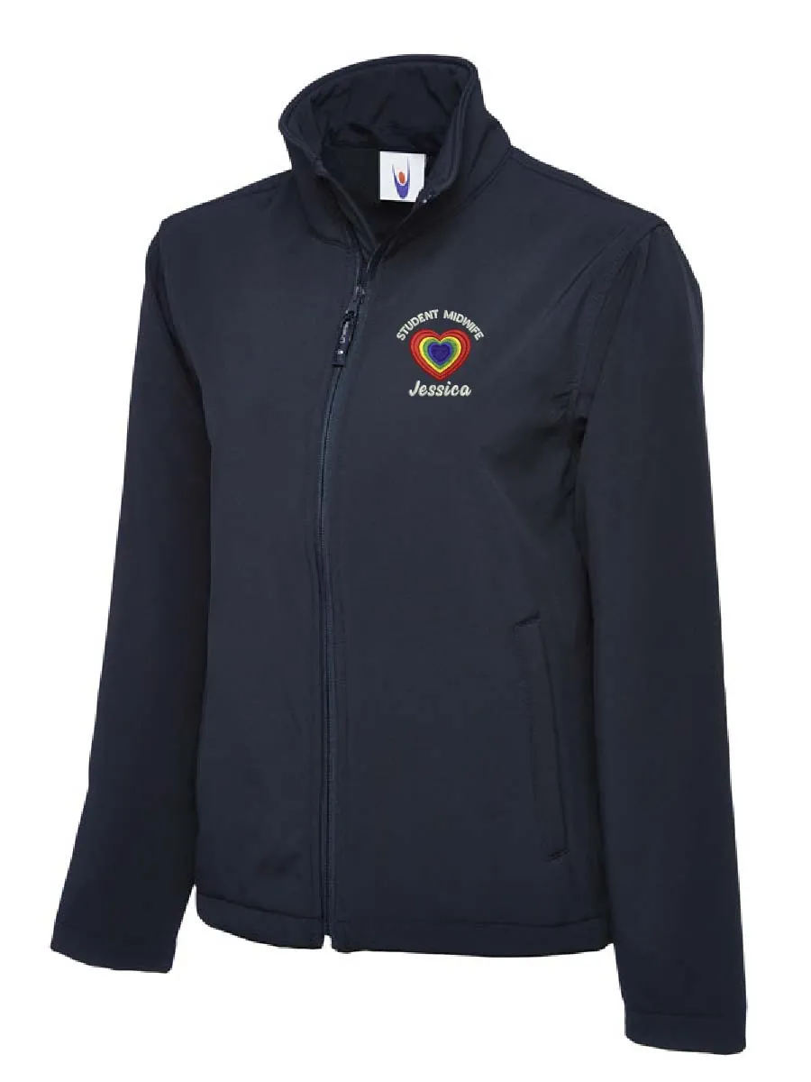 Student Midwife Heart Rainbow Softshell Jacket