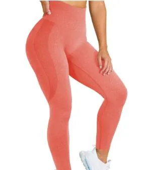 Women Outdoor Elastic Compression Scrunch Back Seamless Yoga Leggings