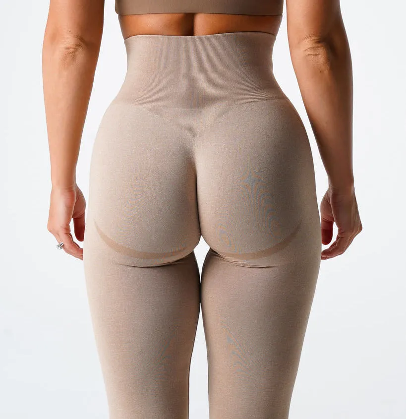 Women Outdoor Elastic Compression Scrunch Back Seamless Yoga Leggings