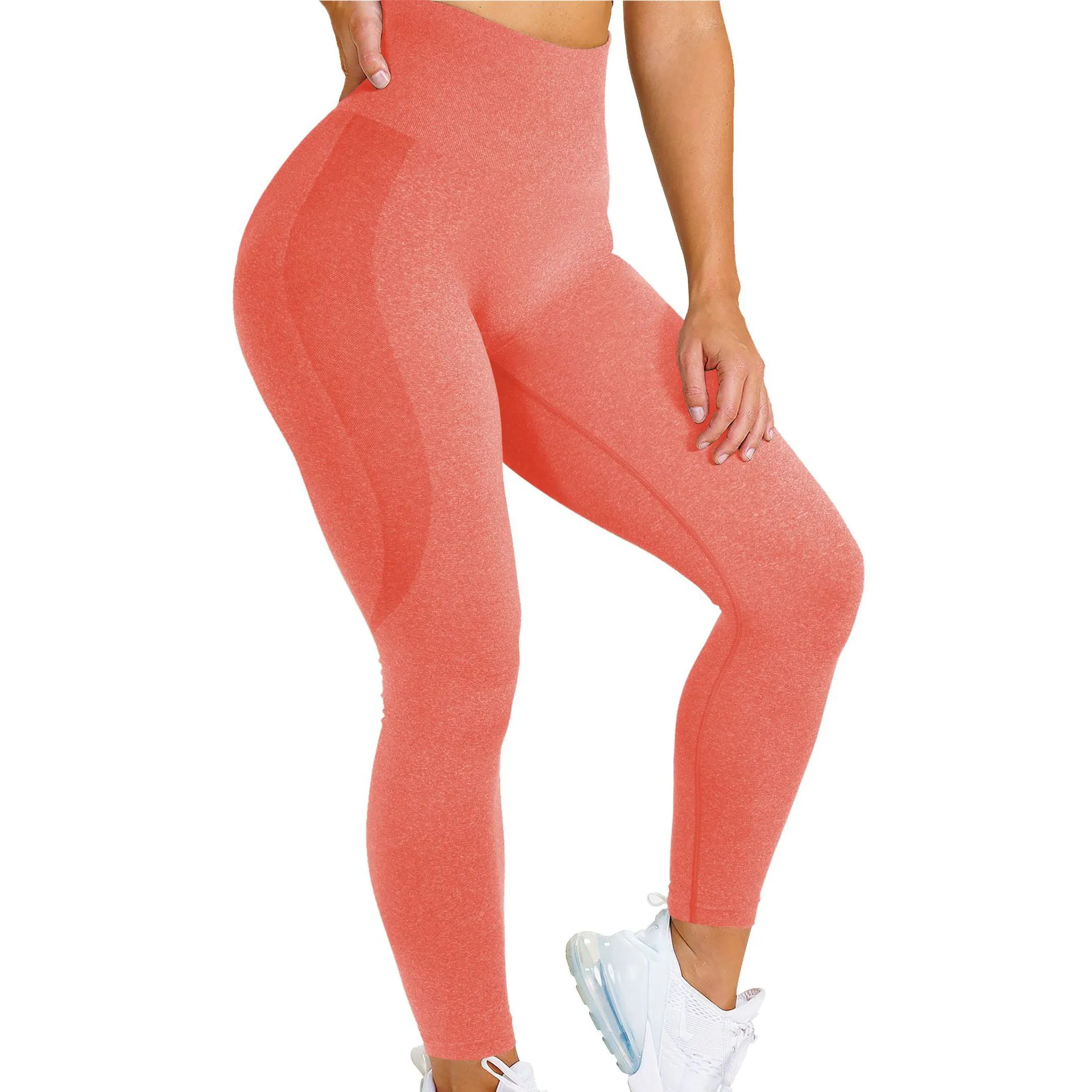 Women Outdoor Elastic Compression Scrunch Back Seamless Yoga Leggings