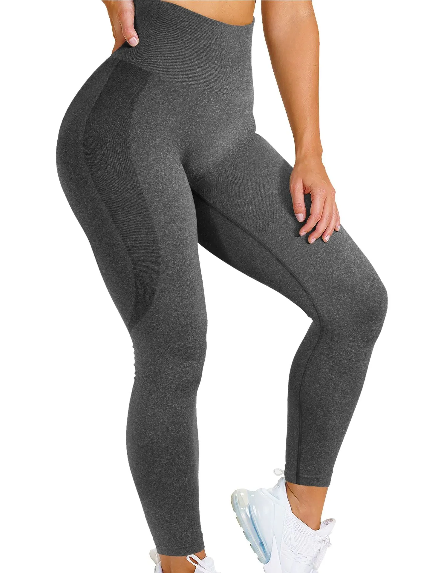 Women Outdoor Elastic Compression Scrunch Back Seamless Yoga Leggings