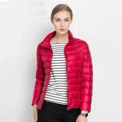 Women Winter Coat 2023 New Ultra Light White Duck Down Jacket Slim Women Winter Puffer Jacket Portable Windproof Down Coat 7XL